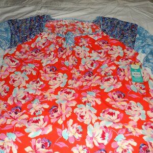 The Pioneer Woman Mixed Print Peasant Blouse Size 3XLarge-- (22)-- NWT---